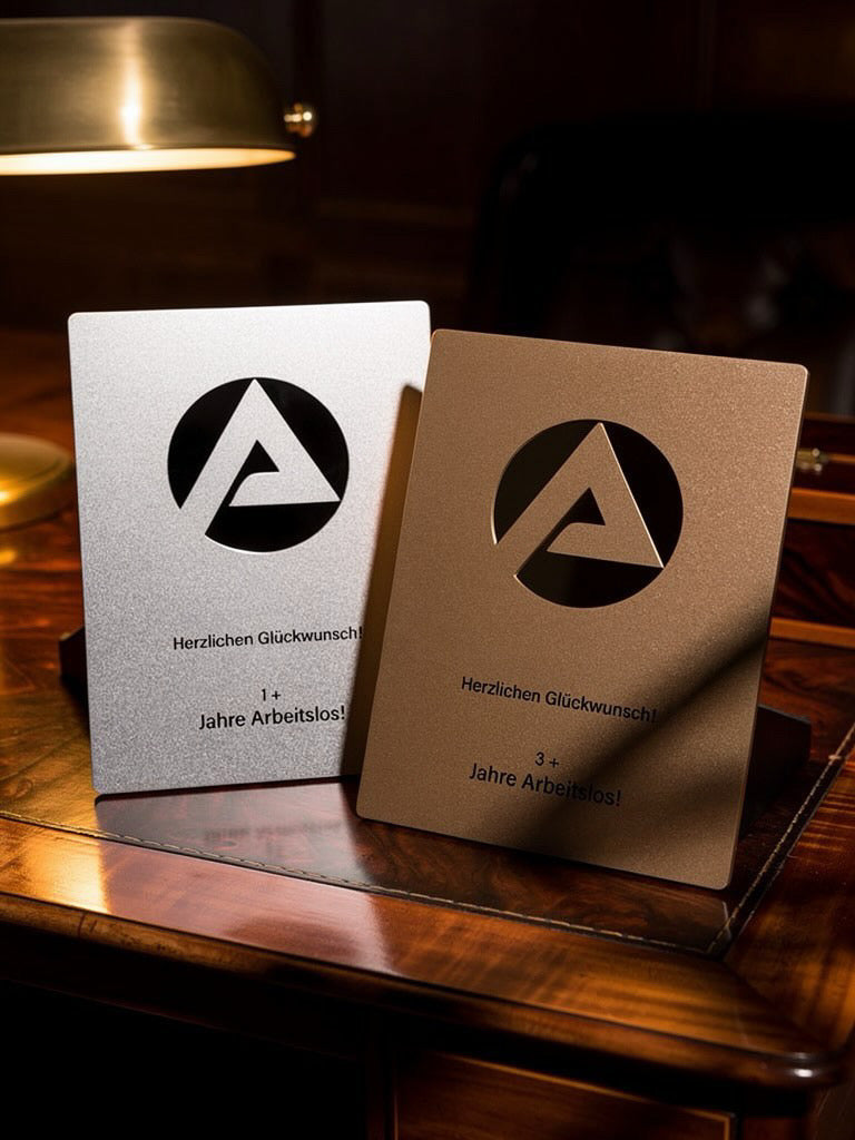 Arbeitsamt Playbutton Silber/Gold